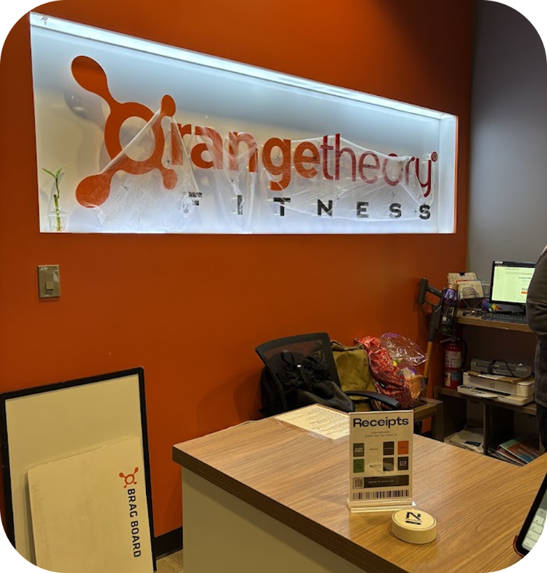 A Receipts puck at Orangetheory